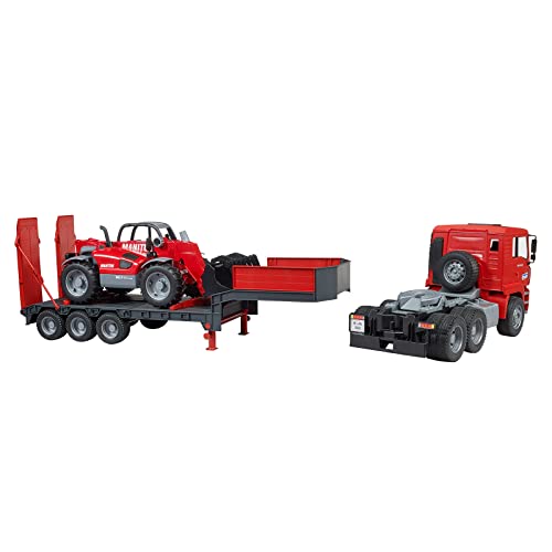 Bruder Man TGA Low Loader Truck with Manitou Loader