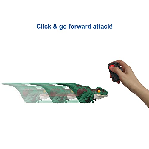 Jurassic World Dominion Uncaged Click Tracker Velociraptor Dinosaur Action Figure, Toy Gift with Interactive Motion and Sound, Clicker Control