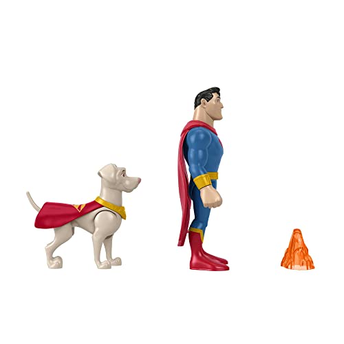 Fisher-Price DC League of Super-Pets Superman & Krypto, Set of 2 poseable Figures with Accessory - sctoyswholesale