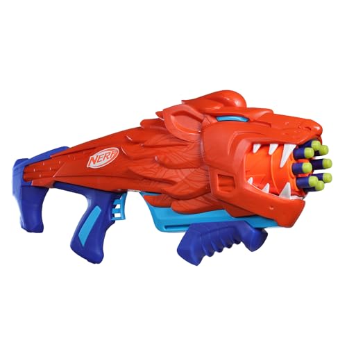 NERF Wild Lionfury, Easy Play Dart Blaster, 16 Nerf Elite Darts, Nerf Blaster Lion Toys for 6 Year Old Boys & Girls & Up, Outdoor Toys