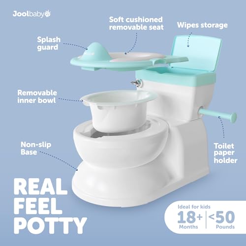 Real Feel Potty with Wipes Storage, Transition Seat & Disposable Liners - Realistic Toilet - Easy to Clean & Assemble