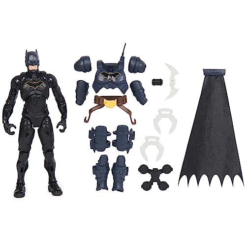 DC Comics, Batman Adventures, Batman Action Figure with 16 Armor Accessories, 17 Points of Articulation, 12-inch, Super Hero Kids Toy for Boys & Girls