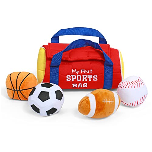 GUND Baby My First Sports Bag Stuffed Plush Playset, 5 Piece, 8" - sctoyswholesale