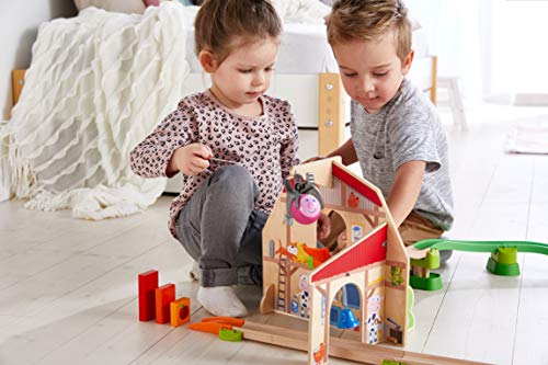 HABA – Kullerbü Track Ball Run with Play Backdrop, Tractor, Crackers and Realistic Farm Sounds, Wooden Toy from 2 Years