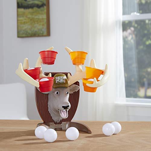 Deer Pong Game, Features Talking Deer Head and Music, Includes 6 Party Cups and 8 Balls - sctoyswholesale