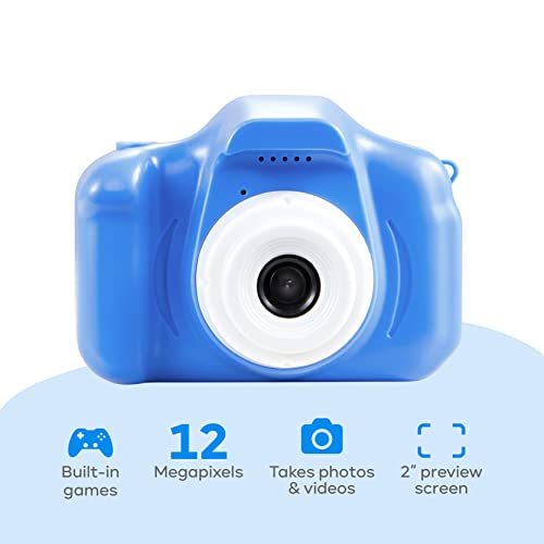 Sakar Vivitar Kidzcam Camera - Christmas, Birthday Gifts for Boys and Girls, 12 MP HD Camera and Digital Video Recording, Kids Digital Camera Toys for Kids 5 and Up, Blue