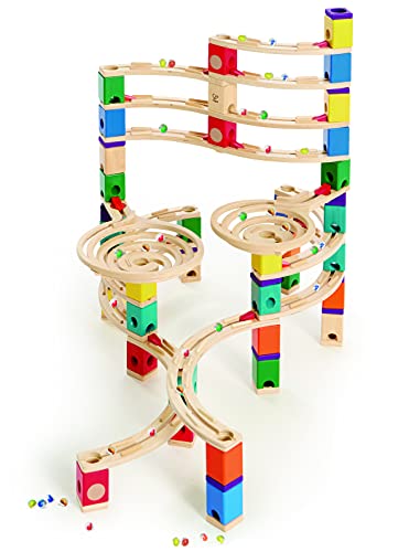 Wooden Marble Run Construction - The Cyclone Award Winning Hape Quadrilla