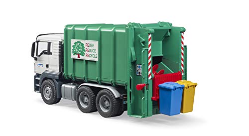 Bruder 03763 Man TGS Rear Loading Garbage Truck - Green