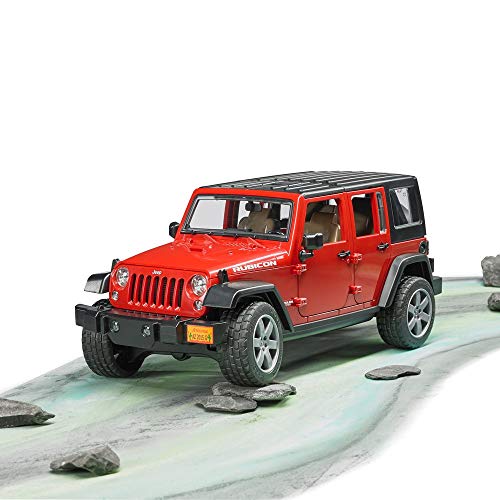 Bruder Toys - Recreational Realistic Jeep Wrangler Unlimited Rubicon with Openable Doors and Removeable Rear Seat (Color May Vary) - Ages 3+