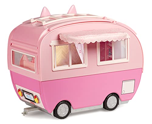 Na Na Na Surprise Kitty-Cat Camper Playset, Pink Toy Car Vehicle for Fashion Dolls with Cat Ears & Tail, Opens to 3 Feet Wide for 360 Play, 7 Areas, Accessories