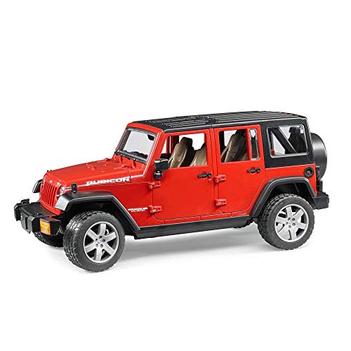 Bruder Toys - Recreational Realistic Jeep Wrangler Unlimited Rubicon with Openable Doors and Removeable Rear Seat (Color May Vary) - Ages 3+