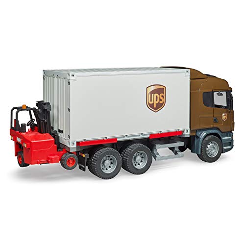 Bruder Scania R-Series Ups Logistics Truck with Forklift Vehicles - Toys