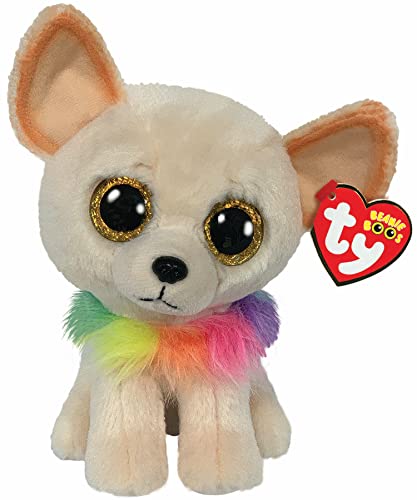Ty - Plush - Beanie Boos - Chihuahua Dog - Chewey - Brown - Gold Glitter Eyes - The Plush with Big Sparkling Eyes