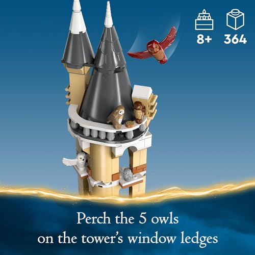 LEGO Harry Potter Hogwarts Castle Owlery Toy, Wizarding World Fantasy Toy for Girls and Boys, Harry Potter Castle Playset with 3 Characters, Birthday Gift Idea for Kids Ages 8 and Up, 76430