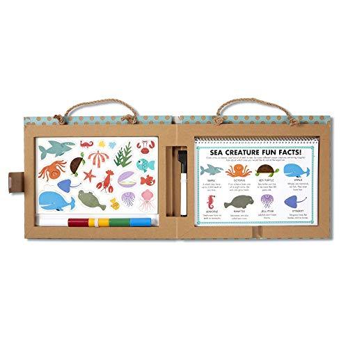 Melissa & Doug Natural Play: Play, Draw, Create Reusable Drawing & Magnet Kit – Ocean (42 Magnets, 5 Dry-Erase Markers) - sctoyswholesale