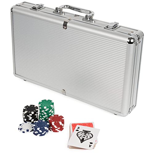 Spin Master Games Professional Texas Hold ‘Em Poker Set, Classic Game with 200 Dual-Toned Chips and Cards in an Aluminum Case