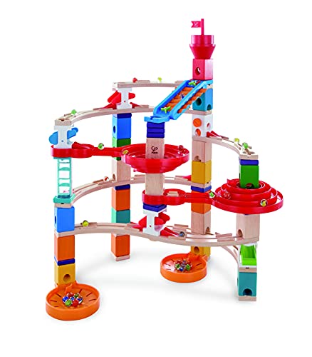 Hape Wooden Quadrilla Super Spirals Marble Run| STEM Building Blocks Toy for Kids - sctoyswholesale