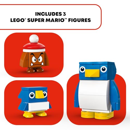 LEGO Super Mario Penguin Family Snow Adventure Expansion Set, Build and Display Toy for Kids, includes a Goomba Figure and Baby Penguin, Gift for Gamers, Boys and Girls Ages 7 and Up,71430