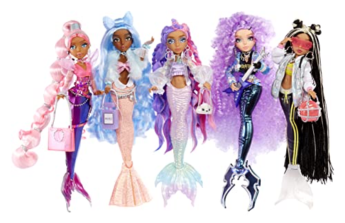 MERMAZE MERMAIDZ Color Change Riviera Mermaid Fashion Doll with Designer Outfit & Accessories, Stylish Hair & Sculpted Tail, Poseable, Toy Gift Girls Boys Collectors Ages 4 5 6 7 8 to 12+, 580812