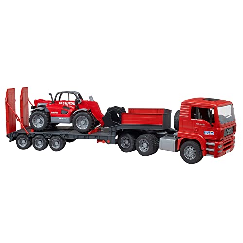 Bruder Man TGA Low Loader Truck with Manitou Loader