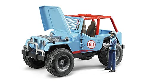 Bruder Jeep Cross Country Racer Vehicle with Driver Blue