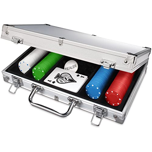 Spin Master Games Professional Texas Hold ‘Em Poker Set, Classic Game with 200 Dual-Toned Chips and Cards in an Aluminum Case