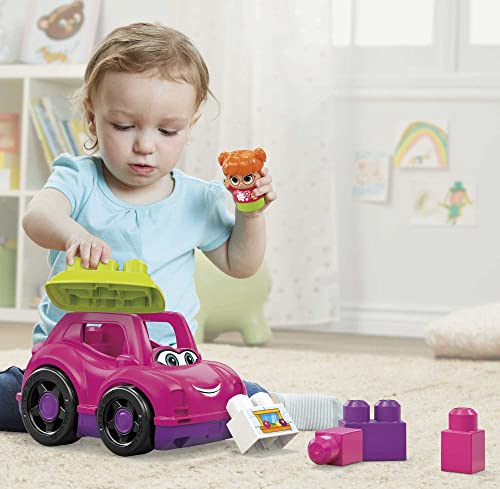 MEGA BLOKS Fisher-Price Toddler Building Blocks, Catie Convertible with 6 Pieces and Storage, 1 Figure, Pink, Toy Car Gift Ideas for Kids