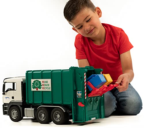 Bruder 03763 Man TGS Rear Loading Garbage Truck - Green