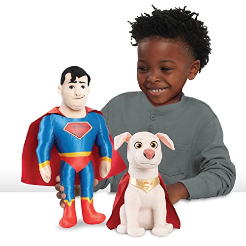 DC Super Pets Superman and KRYPTO Superdog Companion 2-Pack Plush 12-inch Stuffed Toys, DC League of Super-Pets Movie