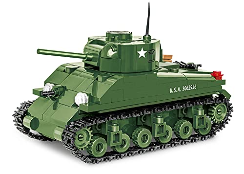 COBI Historical Collection M4A1 Sherman Tank, Green - sctoyswholesale