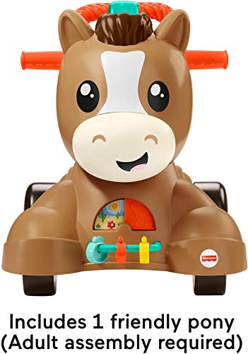 Fisher-Price Baby Walker Learning Toy, Walk Bounce & Ride Pony Ride-On with Music and Lights for Infants and Toddlers Ages 9+ Months