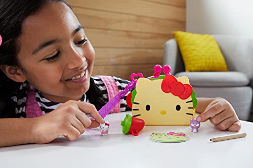 Hello Kitty Taco Party Compact Playset with 2 Sanrio Minis Figures, Stationery Notepad and Accessories - sctoyswholesale