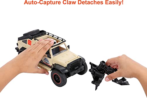 Jurassic World Toys Dominion Jeep Gladiator RC Vehicle with 6-inch Dracorex Dinosaur Figure, Remote-Control Car with Removable Auto-Capture Claw