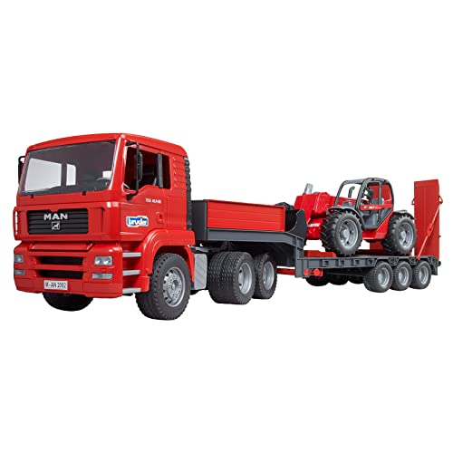 Bruder Man TGA Low Loader Truck with Manitou Loader