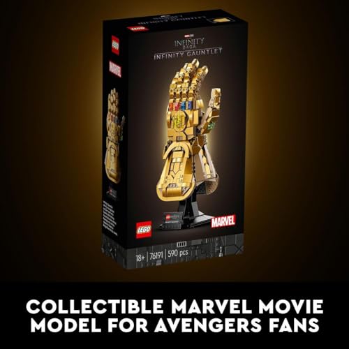 LEGO Marvel Infinity Gauntlet Set 76191 Collectible Thanos Glove with Infinity Stones, Building Set, Avengers Gift Idea for Adults and Teens, Model Kits for Decoration and Display