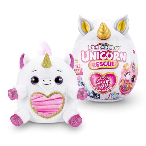 Rainbocorns Unicorn Rescue Surprise Collectible Plush Stuffed Animal by ZURU, Colors May Vary