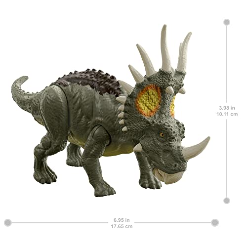 Jurassic World Fierce Force Styracosaurus Camp Cretaceous Authentic Dinosaur Strike Motion Action Figure, Movable Joints - sctoyswholesale