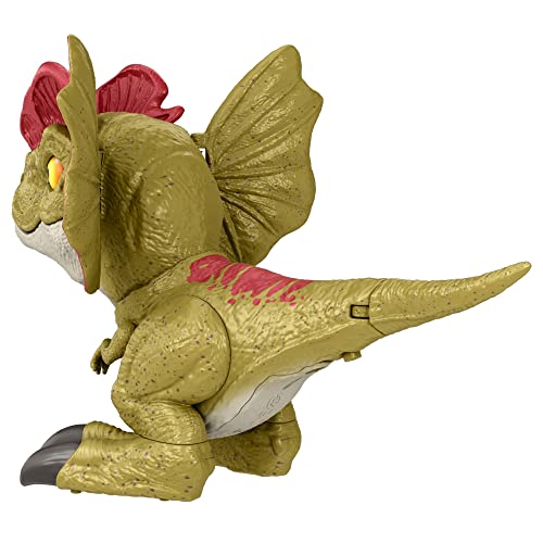 Jurassic World: Dominion Uncaged Rowdy Roars Dilophosaurus Interactive Electronic Dinosaur Figure with Motion Chomp & Sound Touch Response, Gift for Kids Ages 4 Years & Older