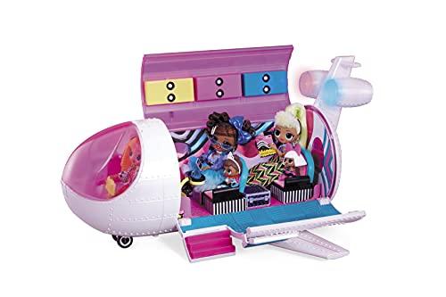 LOL Surprise OMG Plane 4-in-1 Playset with 50 Surprises, Vehicle Transforms Airplane, Car, Recording Studio, Mixing Booth, Lights+ Accessories - sctoyswholesale