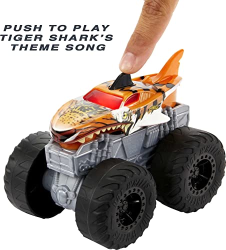 Hot Wheels Monster Trucks Roarin’ Wreckers, 1 1:43 Scale Truck with Lights & Sounds - sctoyswholesale