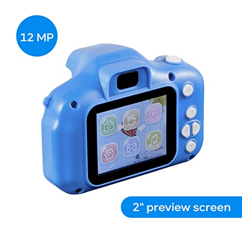 Sakar Vivitar Kidzcam Camera - Christmas, Birthday Gifts for Boys and Girls, 12 MP HD Camera and Digital Video Recording, Kids Digital Camera Toys for Kids 5 and Up, Blue