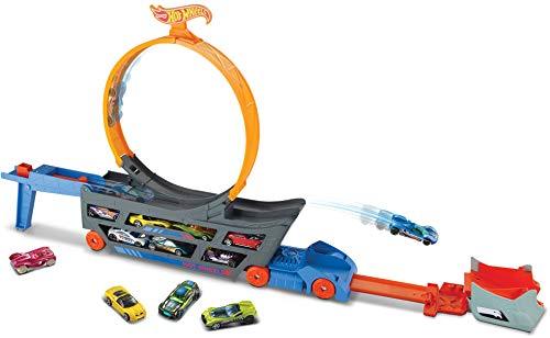 Hot Wheels Transporter Truck Large Loop Collapsible Launcher Room for 18 1:16 Scale Vehicles - sctoyswholesale