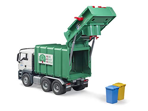 Bruder 03763 Man TGS Rear Loading Garbage Truck - Green