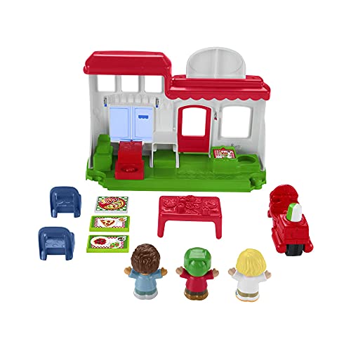 Little People We Deliver Pizza Place, Pizza Kitchen playset with Push-Along Toy Vehicle and Figures for Toddlers and Preschool Kids - sctoyswholesale