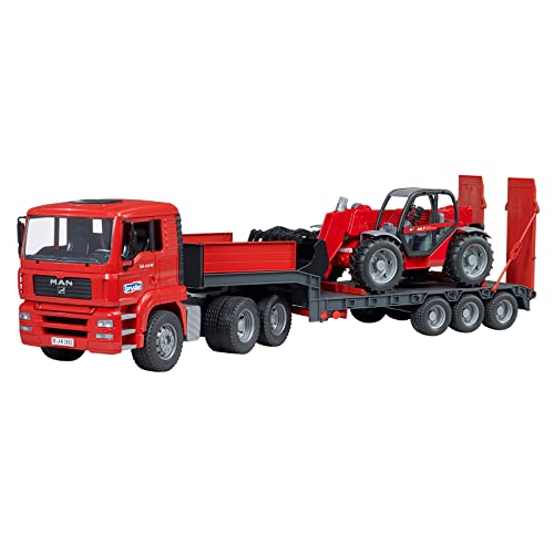 Bruder Man TGA Low Loader Truck with Manitou Loader