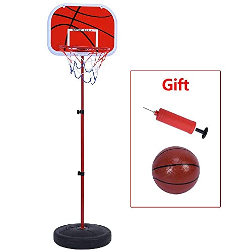 IRIS Basketball Stand, Free Stand Height Adjustable Backboard Hoop Kit with Pump Ball and Mounting Accessories Toy Set for Children Indoor Outdoor