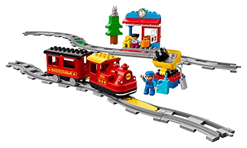 LEGO DUPLO Town Steam Train 10874 Remote Control Set - Learning Toy and Daycare Accessory for Toddlers, Boys, Girls, and Kids 2-5 Years Old, Push and Go Battery Powered Set with RC Function