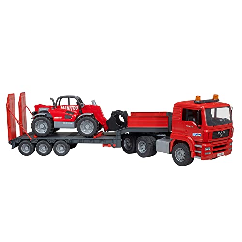 Bruder Man TGA Low Loader Truck with Manitou Loader