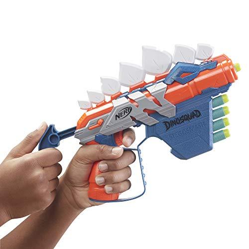 NERF DinoSquad Stegosmash Dart Blaster, 4-Dart Storage, Pull-Back Priming Handle - sctoyswholesale