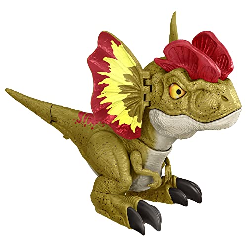 Jurassic World: Dominion Uncaged Rowdy Roars Dilophosaurus Interactive Electronic Dinosaur Figure with Motion Chomp & Sound Touch Response, Gift for Kids Ages 4 Years & Older